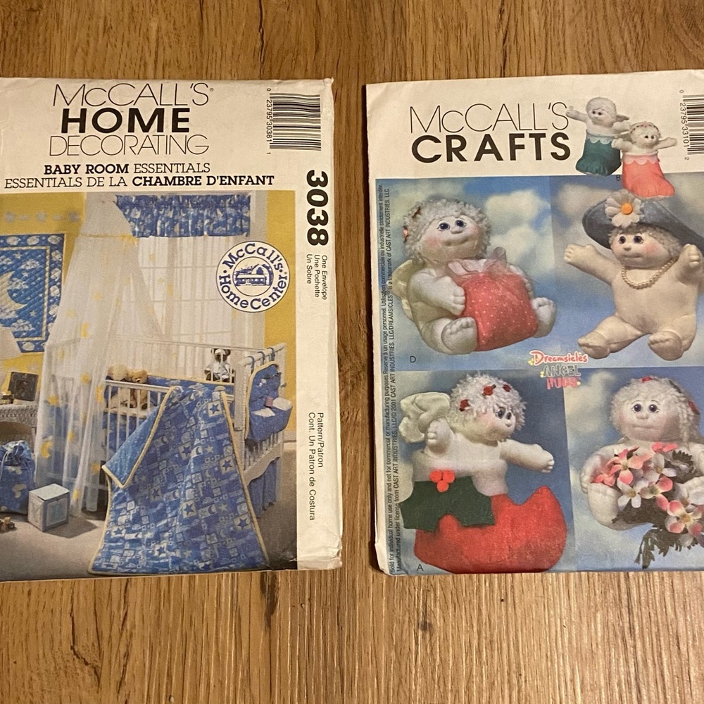 2 McCall's Baby’s Room & plush Angel Home Decorating & Craft Patterns. NWT